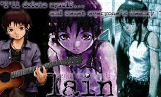 This a banner of the anime Lain...